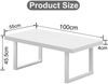 Weißer Couchtisch Holz Metallgestell Beistelltisch Wohnzimmer 100x55x45cm Bild 2