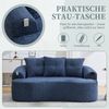 LVHOM 2-Sitzer Sofa mit 3 Kissen, Cloud Sofa mit komprimiertem Design, kein Aufbau erforderlich, Doppelsofa aus Chenille, Blau Bild 5