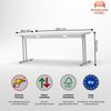 Rheinland Möbel Statio Schreibtisch 180x80 cm höhenverstellbar ±10 mm in Grau – geräumiger Bürotisch für Homeoffice & Büro, gerader Fuß, Kabelwanne, einfache Montage, FSC® zertifiziert Bild 3