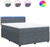 vidaXL Boxspringbett mit Matratze Dunkelgrau 160x200 cm Samt 3290095 Bild 2