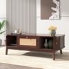 Couchtisch mit Rattan & Massivholztüren im Landhausstil - 110x55x38,5 cm Bild 5