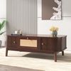 Couchtisch mit Rattan & Massivholztüren im Landhausstil - 110x55x38,5 cm Bild 3