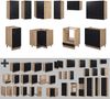Eckküche Fame-Line Schwarz gestreift/Goldkraft Eiche 190 x 60 cm , AP Eiche Vicco Bild 5
