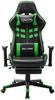 vidaXL Gaming-Stuhl mit Fußstütze Schwarz und Grün Kunstleder [20513] Bild 2
