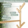 Garderobe mit Rollen SEMU - Massivholz, 6 Haken | Garberobenständer Flur Kleiderstange für Jacken Eingangsbereich Kleiderständer Bild 4