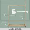 Garderobe mit Rollen SEMU - Massivholz, 6 Haken | Garberobenständer Flur Kleiderstange für Jacken Eingangsbereich Kleiderständer Bild 5