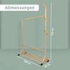 Garderobe mit Rollen SEMU - Massivholz, 6 Haken | Garberobenständer Flur Kleiderstange für Jacken Eingangsbereich Kleiderständer Bild 2