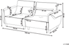 Beliani 'WETLAN' Sofa 3-Sitzer Stoff Hellbraun Bild 3