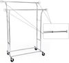 Songmics Schwerlast Metall Kleiderständer auf Rädern, bis 110kg belastbar, Länge: 129-189cm, Chrom HSR12S Bild 4
