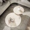 Couchtisch 2er-Set Joradis, Keramik Travertin-Optik, rund, modern, beige, nachhaltiges Design Bild 2