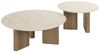 Couchtisch 2er-Set Joradis, Keramik Travertin-Optik, rund, modern, beige, nachhaltiges Design Bild 4