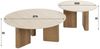 Couchtisch 2er-Set Joradis, Keramik Travertin-Optik, rund, modern, beige, nachhaltiges Design Bild 3