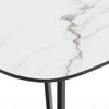 Design Beistelltisch TURIN 90cm weisse Marmor-Optik schwarzes Metallgestell Bild 2