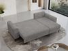 Ecksofa Wohnzimmer aus Cordstoff mit Schlaffunktion - HUGO-lin - Hellgrau Velours Bild 4