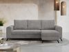 Ecksofa Wohnzimmer aus Cordstoff mit Schlaffunktion - HUGO-lin - Hellgrau Velours Bild 2
