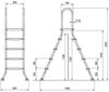 Steinbach Pool-Leiter, 8 Stufen, für Pools mit 120 - 135 cm Höhe, Edelstahl Silber Bild 2