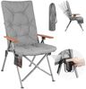 HOMECALL Campingstuhl Faltbar Hochlehner Luxus Klappstuhl mit 4,5cm Dicke Gepolstert (150kg Belastbar mit 4 Positionen Verstellbar Angelstuhl, 1 St), für Garten Balkon Wohnmobil Bild 5