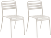 Gartenstuhl 2er Set LEFKADA Metall Hellbeige Bild 1