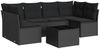 vidaXL 7-tlg. Garten-Sofagarnitur mit Kissen Schwarz Poly Rattan 3217395 Bild 2