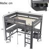 Hochbett mit RGB LED-Streifen und Eckschreibtisch, Trittletier, Regal, Wandgitter, USB und Type-C, 90x200 cm, Kinderbett mit Rausfallschutz, Kiefer Bild 4