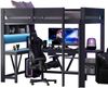 Hochbett mit RGB LED-Streifen und Eckschreibtisch, Trittletier, Regal, Wandgitter, USB und Type-C, 90x200 cm, Kinderbett mit Rausfallschutz, Kiefer Bild 5
