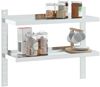 vidaXL Wandregal mit 2 Böden 75x23,5x60 cm Silbern Edelstahl 30314 Bild 4