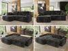 Ecksofa, L-förmiges, lose Kissen, DL-Schlaffunktion, (H 100 x T 187 x B 273 cm) - CUBO L - Plüsch Dunkelgrau - linke Seite Bild 2