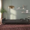 vidaXL Schlafsofa 2-Sitzer mit 2 Kissen Schwarz Samt 375923 Bild 3