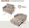 Merax 3-in-1 Schlafsofa Couch mit Schlaffunktion, 2-Sitzer Klappsofa mit 3-fach verstellbarer Rückenlehne, Ausziehbares Gästebett aus hochwertigem Chenille-Stoff, Inklusive 2 Komfort-Kissen, Braun Bild 4