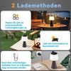 ZMH Solar-Tischlampe mit wiederaufladbarem Akku – 3600 mAh kabellose Nachttischlampe, wiederaufladbare LED-Tischlampe, Touch-Dimmer, schwarze Lampe mit USB-Akku, für den Außenbereich Bild 4