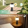 ZMH Solar-Tischlampe mit wiederaufladbarem Akku – 3600 mAh kabellose Nachttischlampe, wiederaufladbare LED-Tischlampe, Touch-Dimmer, schwarze Lampe mit USB-Akku, für den Außenbereich Bild 5