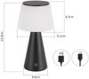 ZMH Solar-Tischlampe mit wiederaufladbarem Akku – 3600 mAh kabellose Nachttischlampe, wiederaufladbare LED-Tischlampe, Touch-Dimmer, schwarze Lampe mit USB-Akku, für den Außenbereich Bild 2
