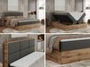 Boxspringbett mit Kopfteil und Topper, Polsterbett - ALBERO 2 - 200 x 200 cm - Dunkelgrau Kunstleder - H4 Bild 2