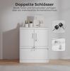 Aktenschrank aus Stahl in Weiß, abschließbar, mit Schublade und verstellbarem Regal Bild 3