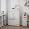 Aktenschrank aus Stahl in Weiß, abschließbar, mit Schublade und verstellbarem Regal Bild 4