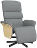 vidaXL Relaxsessel mit Fußteil Hellgrau Stoff 356601 Bild 2