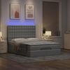 vidaXL Ottoman-Bett mit Matratze & LEDs Hellgrau 140x200 cm Stoff 3314176 Bild 3
