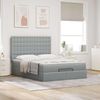 vidaXL Ottoman-Bett mit Matratze & LEDs Hellgrau 140x200 cm Stoff 3314176 Bild 4