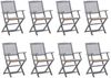 vidaXL Klappbare Gartenstühle 8 Stk. mit Kissen Massivholz Akazie 3078265 Bild 1