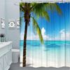 M&W DAS DESIGN Duschvorhang 180x200 Shower curtains Anti schimmel Waschbar Palm vor der Küste Bild 2