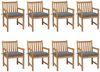 vidaXL Gartenstühle 8 Stk. mit Grauen Kissen Massivholz Teak 3073074 Bild 1