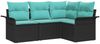 vidaXL Gartensofa-set mit Kissen Schwarz Poly-Rattan 3345346 Bild 2