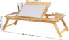 SONGMICS Laptoptisch für Bett, Laptopständer, Frühstückstablett, klappbare Beine, Bambus, höhenverstellbar, mit Schublade, 71,5 x 35 cm, für Laptops bis 14,3 Zoll, naturfarben Bild 5