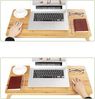 SONGMICS Laptoptisch für Bett, Laptopständer, Frühstückstablett, klappbare Beine, Bambus, höhenverstellbar, mit Schublade, 71,5 x 35 cm, für Laptops bis 14,3 Zoll, naturfarben Bild 4