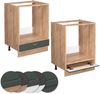Herdumbauschrank Fame-Line Grün-Gold Landhaus 60 cm ohne Arbeitsplatte Vicco Bild 5