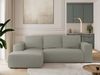 Ecksofa mit Schlaffunktion, Bettkasten und losen Kissen für das Wohnzimmer - TRENTINO - Hellgrau Boucle - links Bild 3