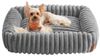 FEANDREA Hundebett, orthopädisches Hundekörbchen, Hundekissen waschbar, weiche Polsterung, 91 x 68 x 18 cm, grau Bild 4