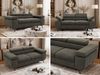 2-Sitzer Polstercouch PETER mit verstellbaren Armlehnen und Kopfstütze, Gepolsterte Couch, Wellenfeder - Dunkelgrau Velvet Bild 2