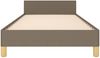 Einzelbettgestell Design für Erwachsene mit Kopfteil ohne Matratze Taupe 90x200 cm Stoff d3105e Bild 5