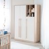 roba Kinderkleiderschrank Elva 3-türig mit offenen Fächern - Babyzimmer Schrank mit 2 Kleiderstangen & Einlegeböden - Schrank mit Soft-Close-Türen - Cashmere / Virginia Chestnut Bild 2